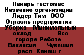 Пекарь-тестомес › Название организации ­ Лидер Тим, ООО › Отрасль предприятия ­ Уборка › Минимальный оклад ­ 30 000 - Все города Работа » Вакансии   . Чувашия респ.,Канаш г.